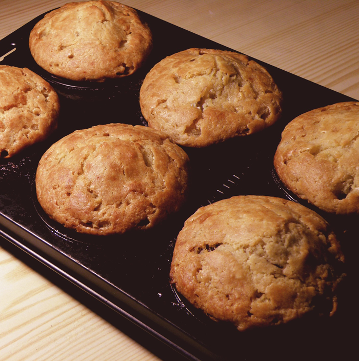 Honey & black garlic muffins