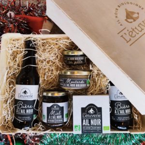 coffret cadeau à l'ail noir - Organic black garlic gift box bio