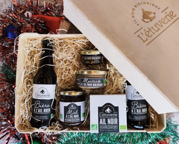 coffret cadeau à l'ail noir - Organic black garlic gift box bio