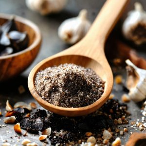 Organic black garlic salt