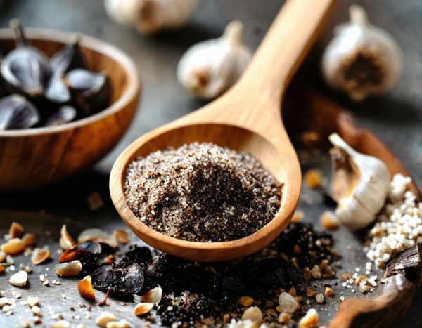 Organic black garlic salt